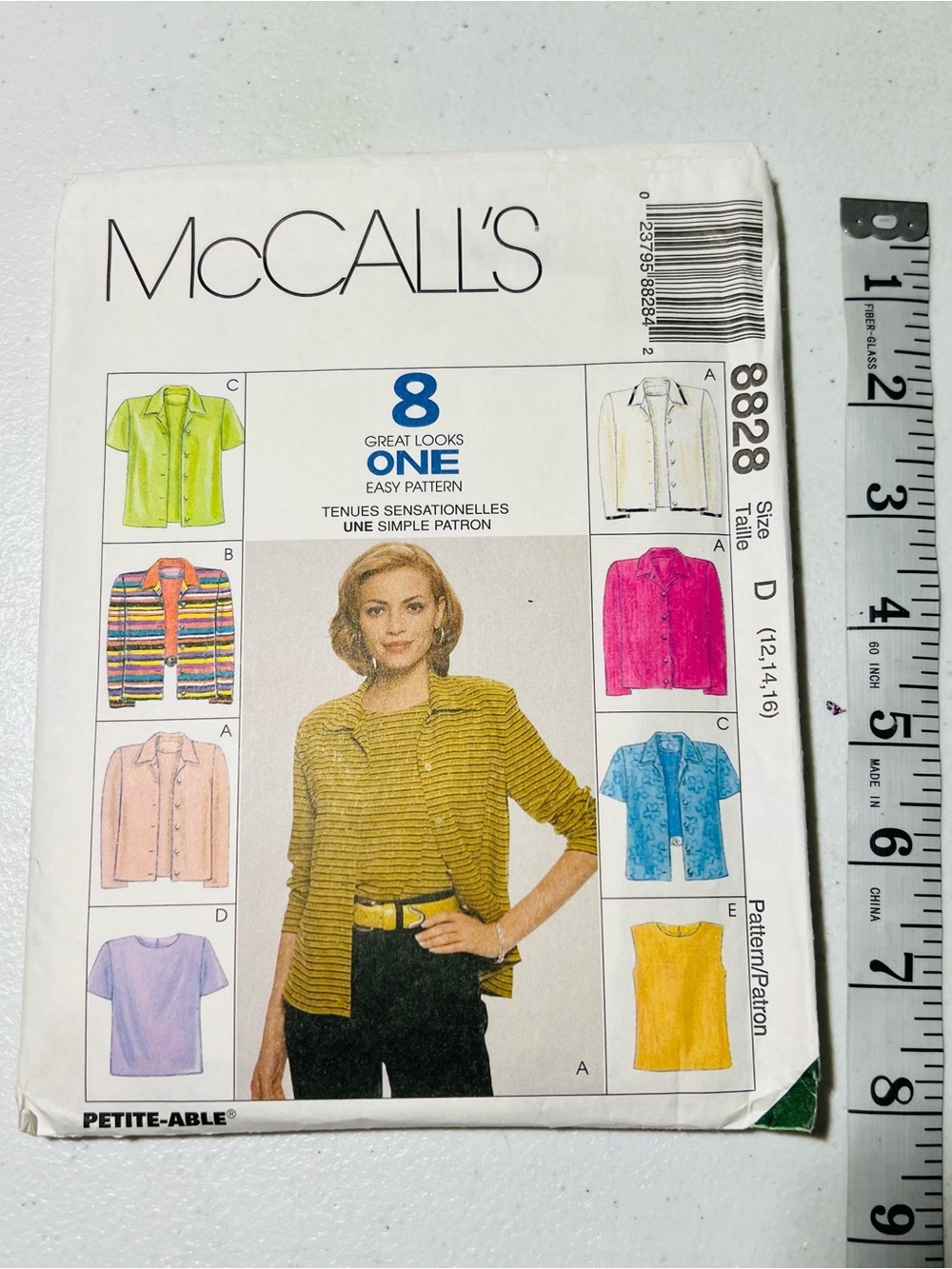 McCALL'S Women's Yellow Striped Button-Front Blouse